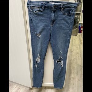 Distressed good American jeans